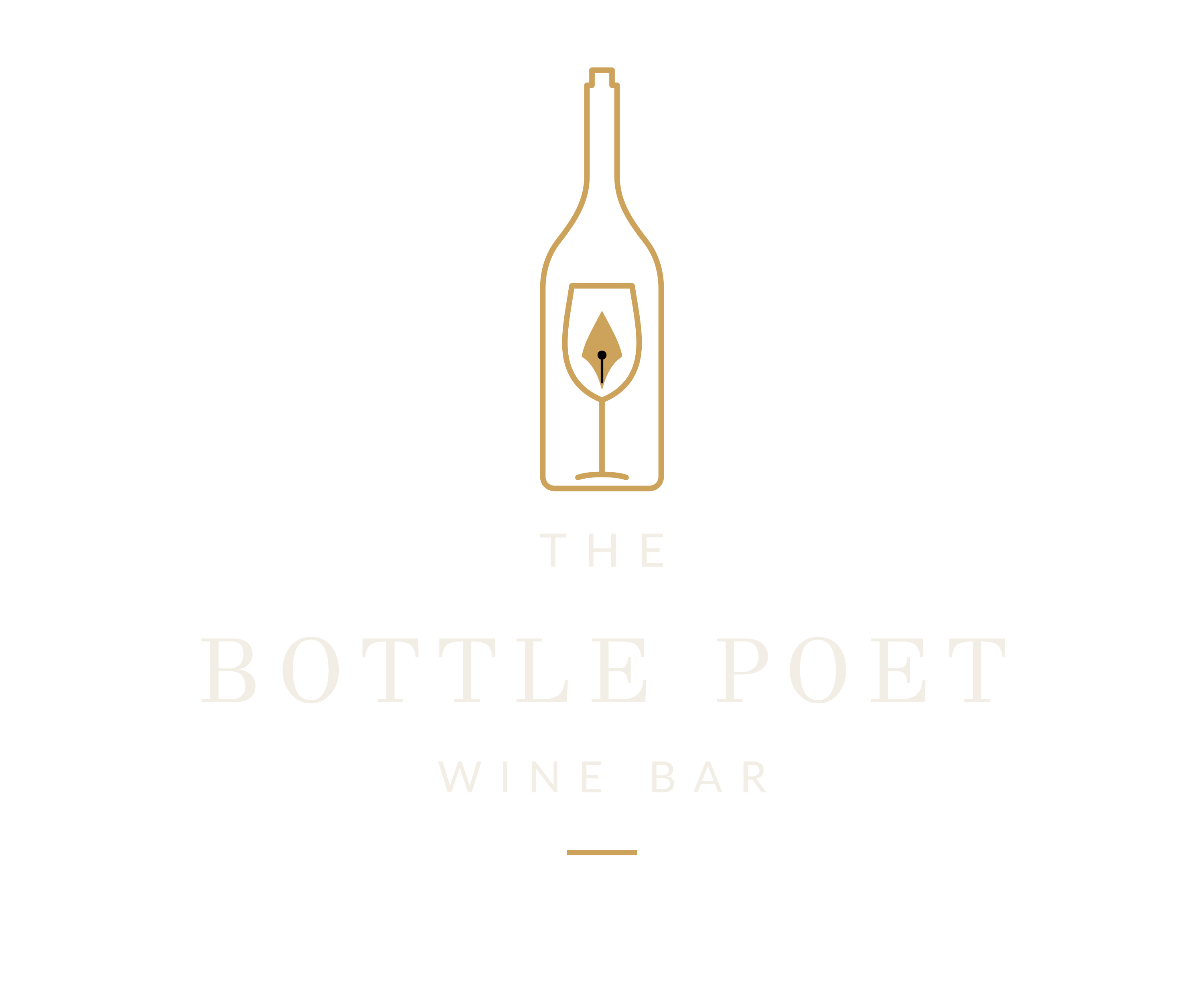 The Bottle Poet Wine Bar — gold logo